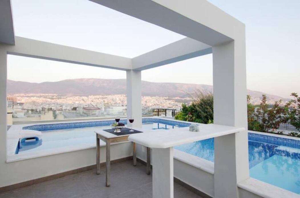Athens Lycabettus Hill Penthouse, Private Roof Garden & Pool Atenas Exterior foto